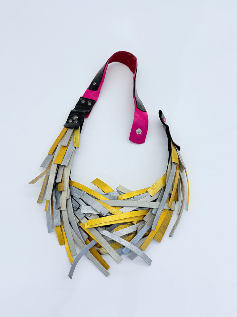 Hummingbird Nest Neckalce From Recycled Leather