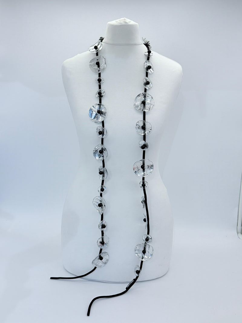 Handmade Recycled Plastic Poppy Flower Necklace – Statement Jewelry Hand Gilded