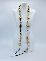 Handmade Recycled Plastic Poppy Flower Necklace – Statement Jewelry Hand Gilded