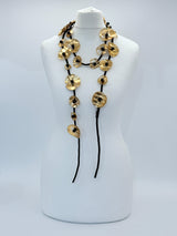 Handmade Recycled Plastic Poppy Flower Necklace – Statement Jewelry Hand Gilded