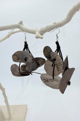 Handmade Orchid Flower Earrings – Recycled Newspaper, Lightweight & Sustainable