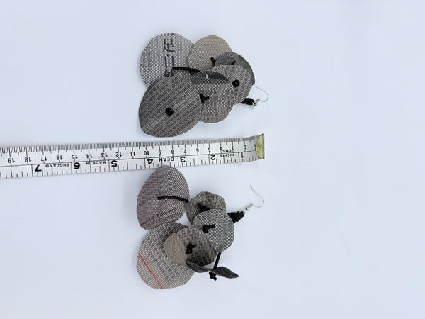 Handmade Orchid Flower Earrings – Recycled Newspaper, Lightweight & Sustainable