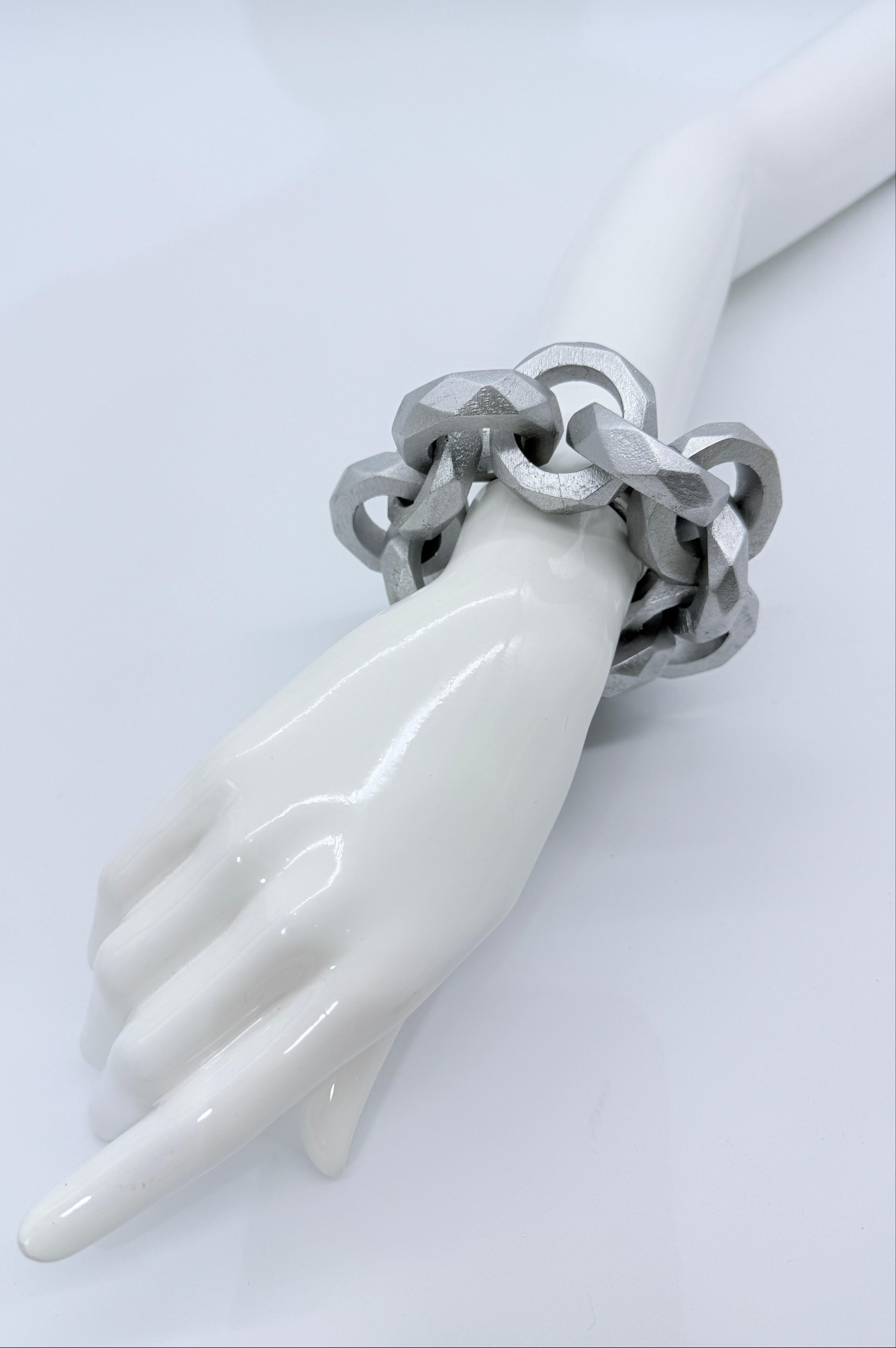 Faceted Recycled Wooden Loop Chain Bracelet – Jianhui London