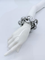 Faceted Recycled Wooden Loop Chain Bracelet