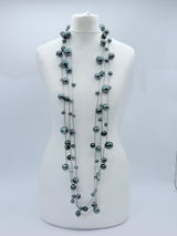 3 Strands Faux Pearls on Rubber Necklaces