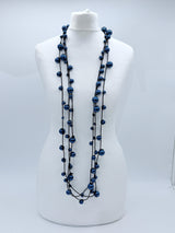 3 Strands Faux Pearls on Rubber Necklaces