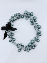 3 Strands Faux Pearls on Rubber Necklaces