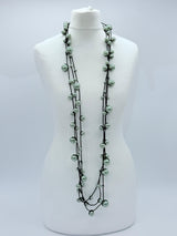 3 Strands Faux Pearls on Rubber Necklaces