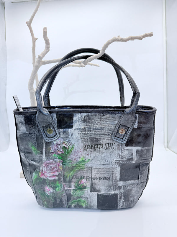 Handmade Recycled Leather Shoulder Bag – Bohemian & Artistic Design