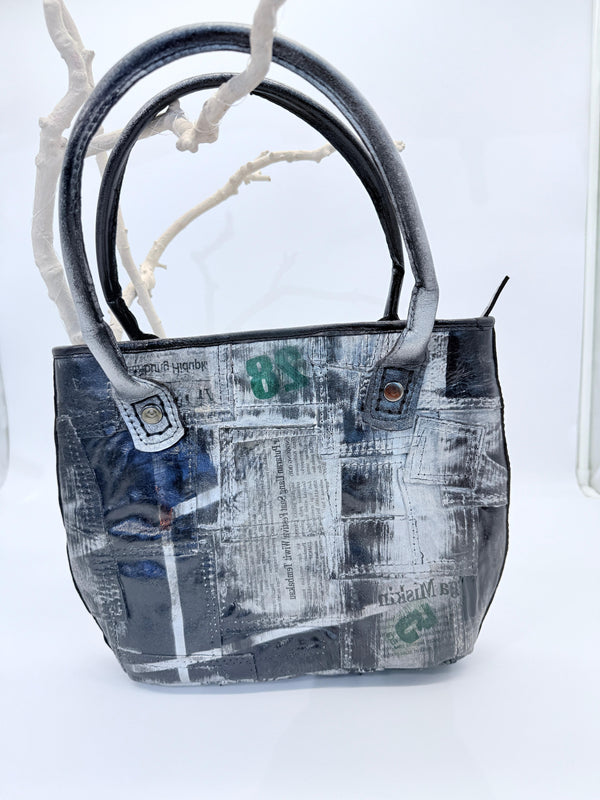 Handmade Recycled Leather Shoulder Bag – Bohemian & Artistic Design