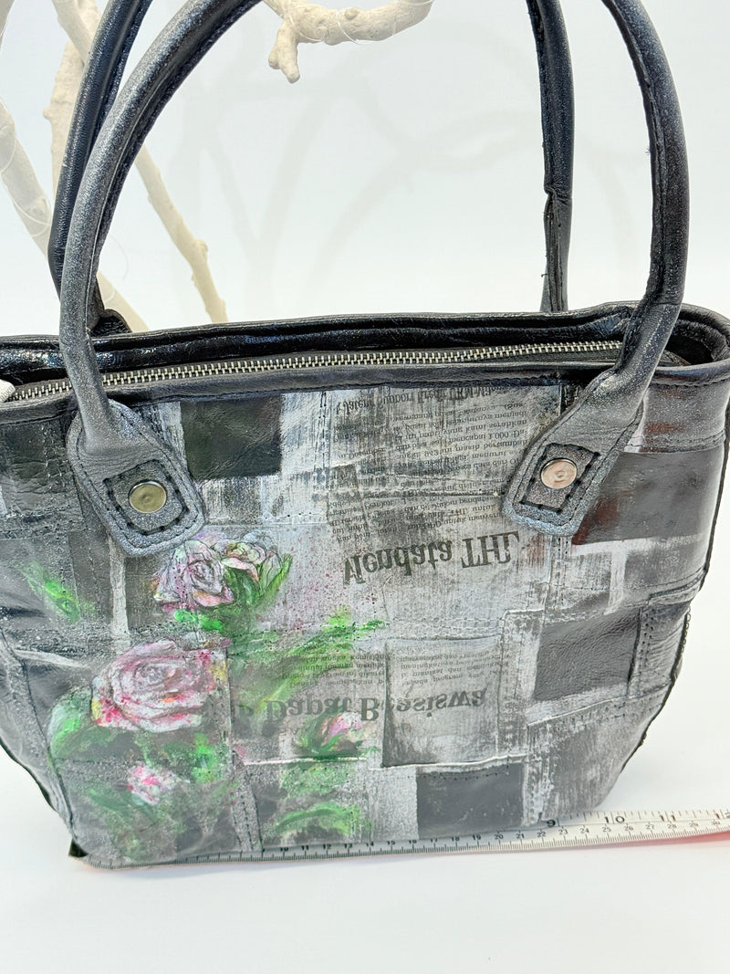Handmade Recycled Leather Shoulder Bag – Bohemian & Artistic Design