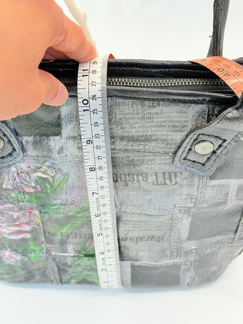 Handmade Recycled Leather Shoulder Bag – Bohemian & Artistic Design