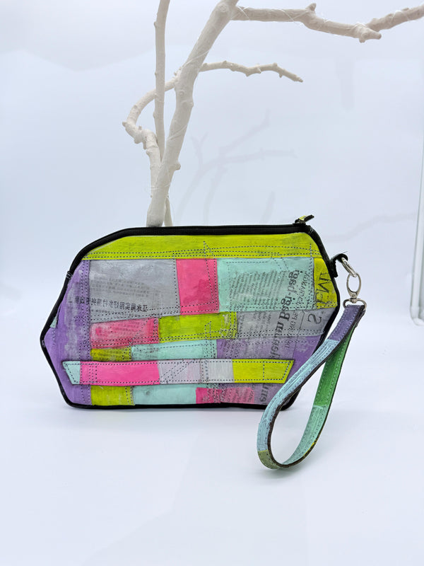 Handmade Recycled Leather Clutch – Eco-Friendly, Unique Bohemian Bag