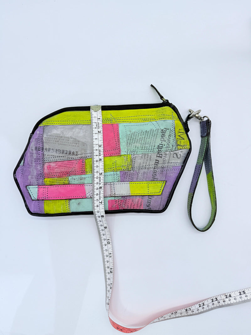 Handmade Recycled Leather Clutch – Eco-Friendly, Unique Bohemian Bag