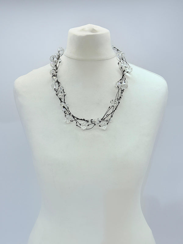 Handmade Crystal Faceted Beads Necklace – 3 Strands, Elegant & Versatile Jewelry Gift