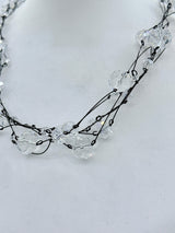 Handmade Crystal Faceted Beads Necklace – 3 Strands, Elegant & Versatile Jewelry Gift