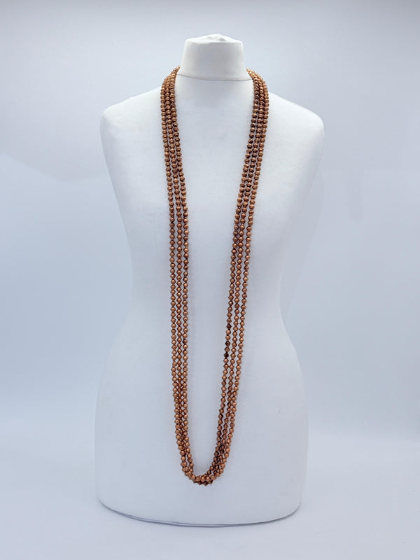Handmade 3 Strand Recycled Wood Necklace – Artistic UFO Beads