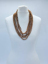 Handmade 3 Strand Recycled Wood Necklace – Artistic UFO Beads