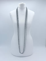 Handmade 3 Strand Recycled Wood Necklace – Artistic UFO Beads