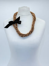 Handmade 3 Strand Recycled Wood Necklace – Artistic UFO Beads
