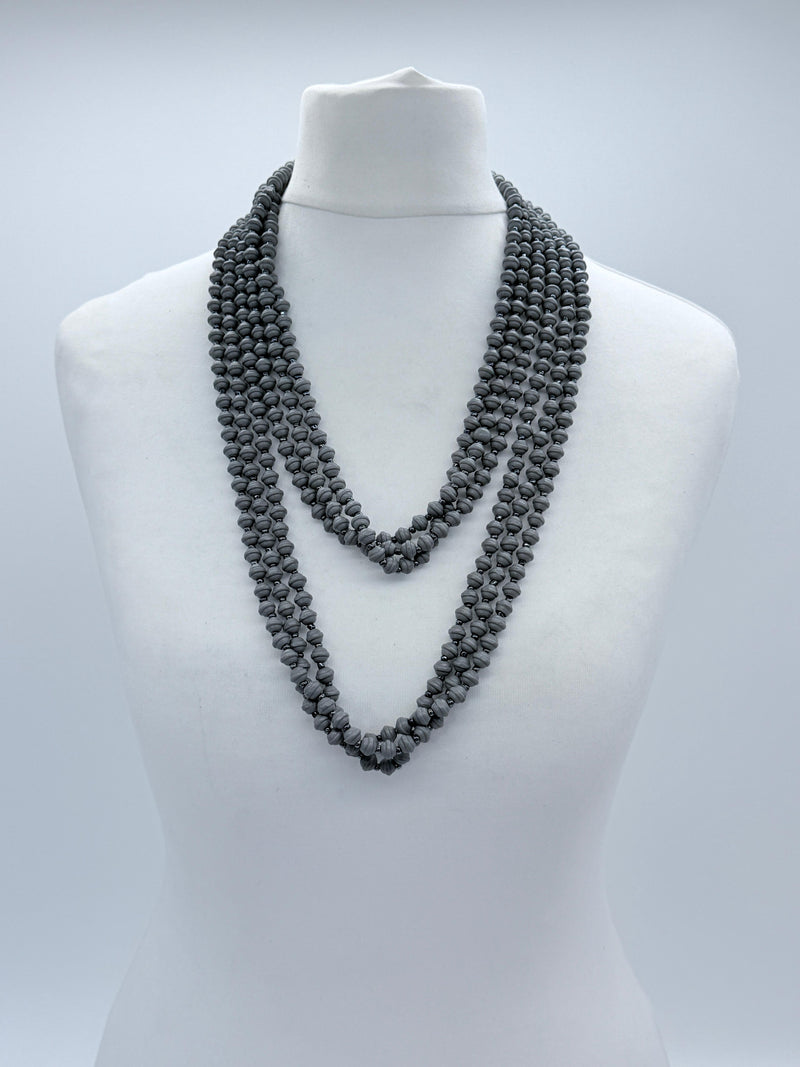Handmade 3 Strand Recycled Wood Necklace – Artistic UFO Beads