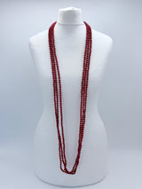 Handmade 3 Strand Recycled Wood Necklace – Artistic UFO Beads