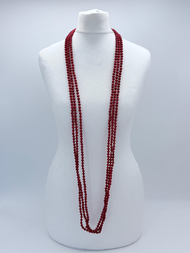 Handmade 3 Strand Recycled Wood Necklace – Artistic UFO Beads