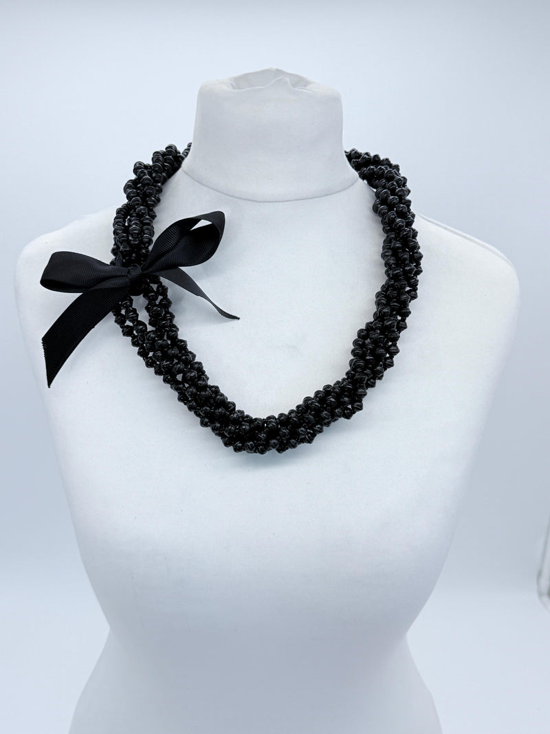 Handmade 3 Strand Recycled Wood Necklace – Artistic UFO Beads