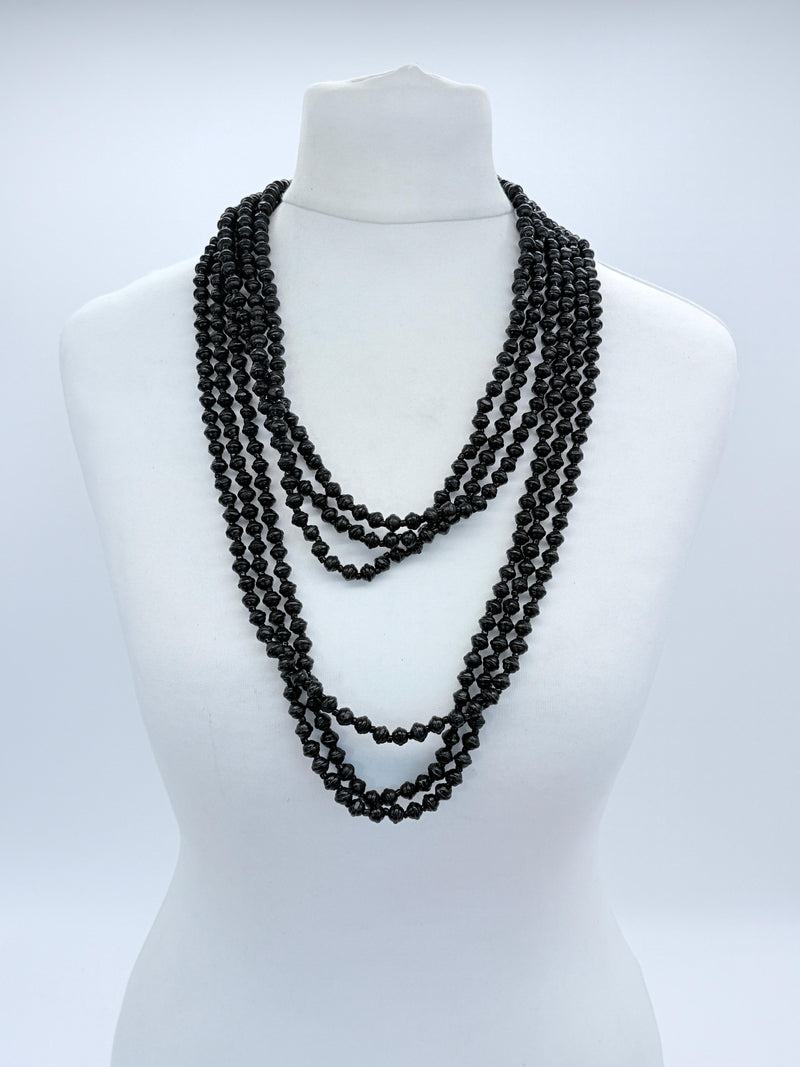 Handmade 3 Strand Recycled Wood Necklace – Artistic UFO Beads