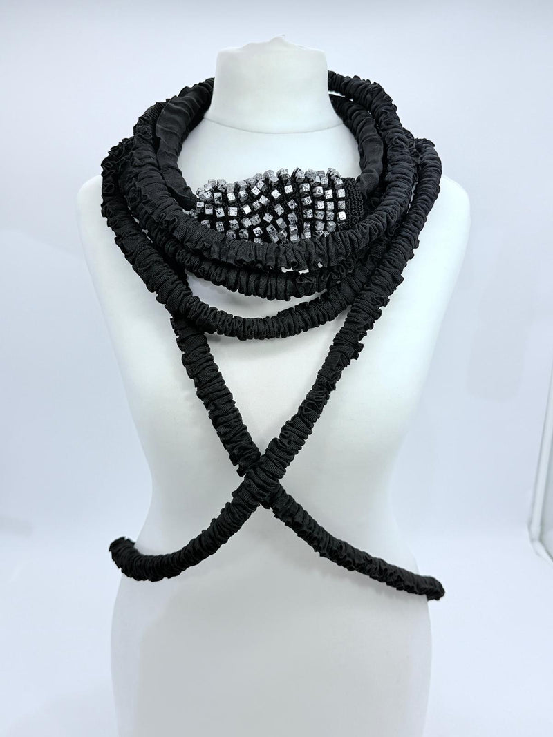 Rouge Ribbon Wrap Necklace