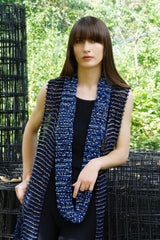 andmade Crocheted Cotton Coat with Recycled Wood Beads – Unique Wearable Art Coat