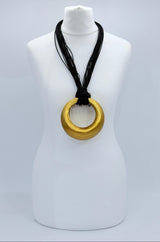 2-in-1 Moon Crescent Necklace & Bangle – Handmade Upcycled Bamboo Boho Jewelry