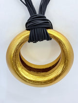 2-in-1 Moon Crescent Necklace & Bangle – Handmade Upcycled Bamboo Boho Jewelry