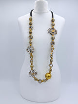 Universe Inspired Statement Necklace – Handmade Recycled Wood & Fabric Boho Jewelry