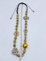 Universe Inspired Statement Necklace – Handmade Recycled Wood & Fabric Boho Jewelry