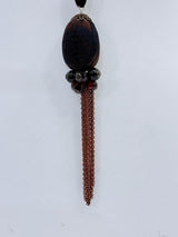 Upcycled Valvet Egg with vintage glass beads pendant necklace