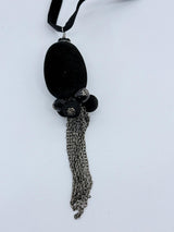 Upcycled Valvet Egg with vintage glass beads pendant necklace