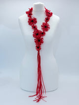 Chrysanthemum Flower Necklace | Handmade Recycled Ribbon Statement Jewelry