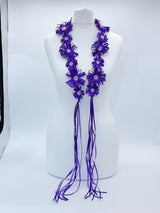 Chrysanthemum Flower Necklace | Handmade Recycled Ribbon Statement Jewelry