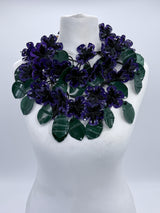 Handmade Poppy Necklace | Recycled Plastic & Hand Embroidered Ribbon Jewelry - Long