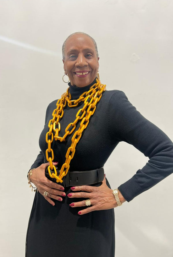 Rectangular Recycled Wooden Chain Necklace - Set