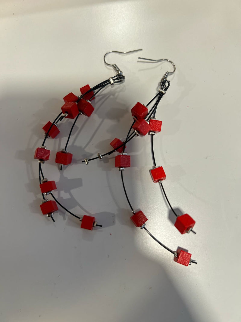 Frankie Pashmina Beads on Fishwire Earrings