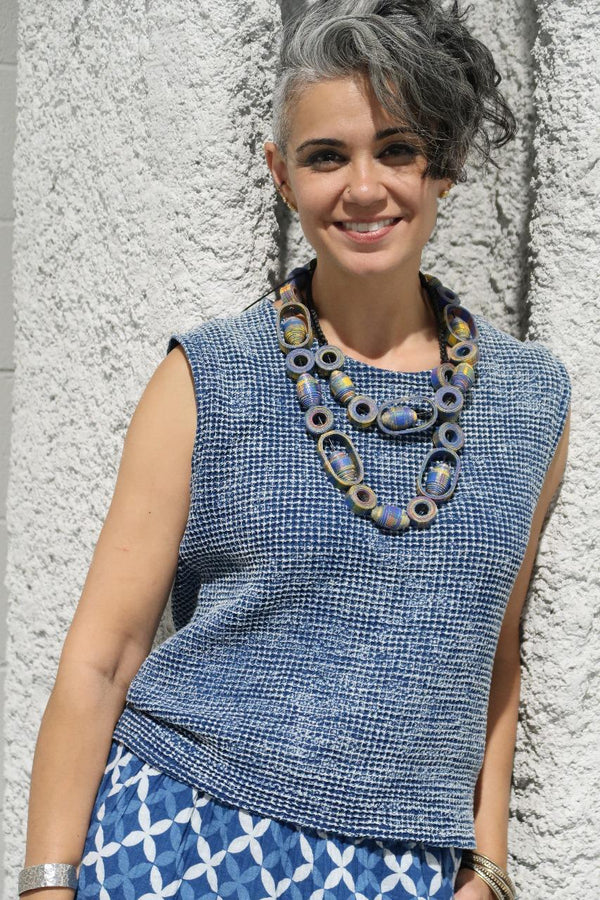 Rings Necklace Made From Recycled Fabric
