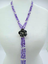 Rose clay with mother of pearls beads necklace