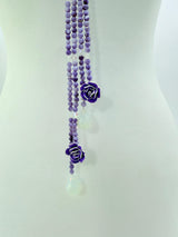 Rose clay with mother of pearls beads necklace