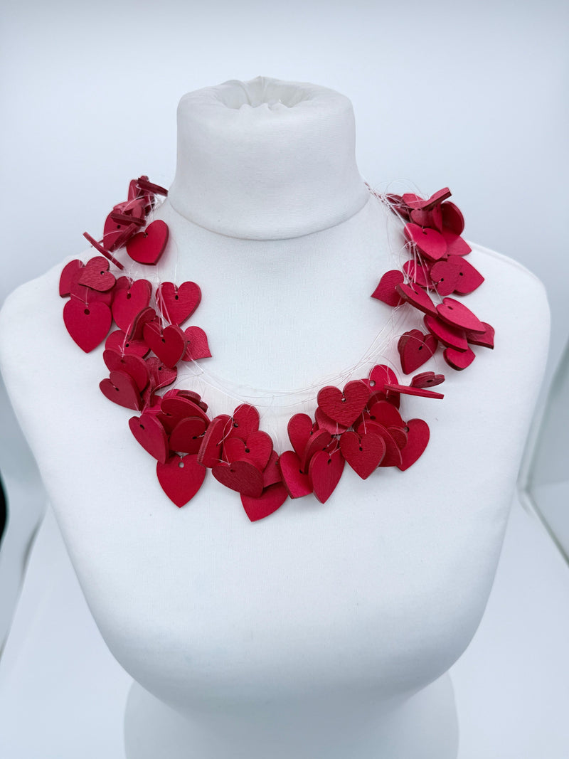 HAPPY HEARTS MADE FROM RECYCLED WOOD NECKLACE