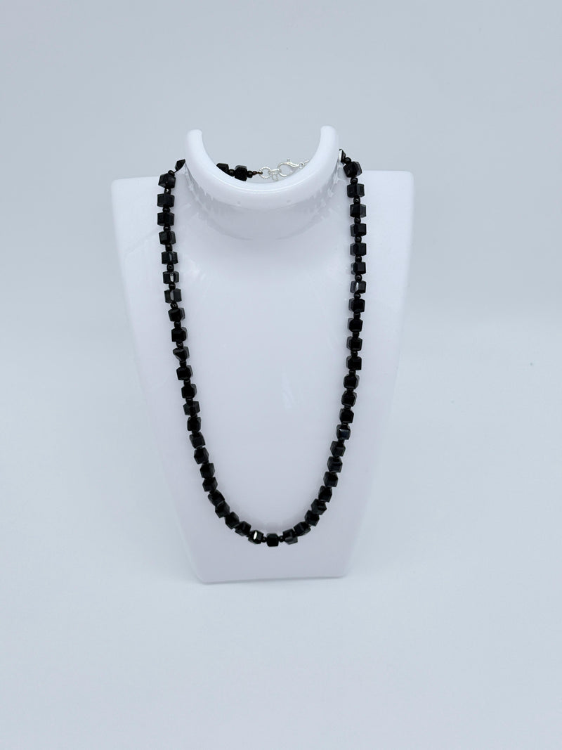 Small Crystal Cube Bead Necklace – Modern Classic Sparkle