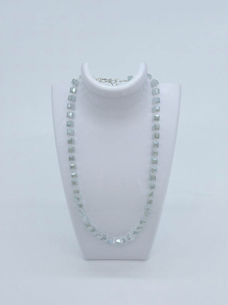 Small Crystal Cube Bead Necklace – Modern Classic Sparkle
