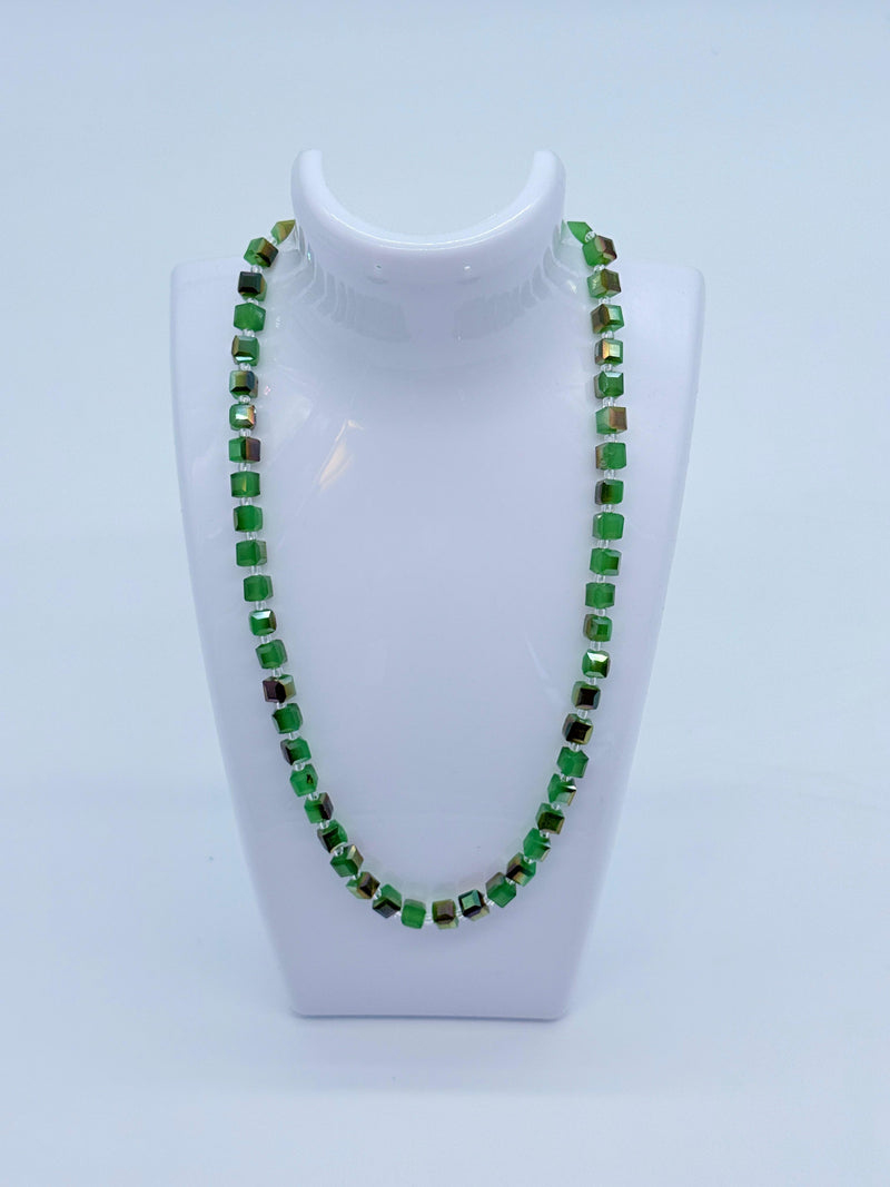 Small Crystal Cube Bead Necklace – Modern Classic Sparkle