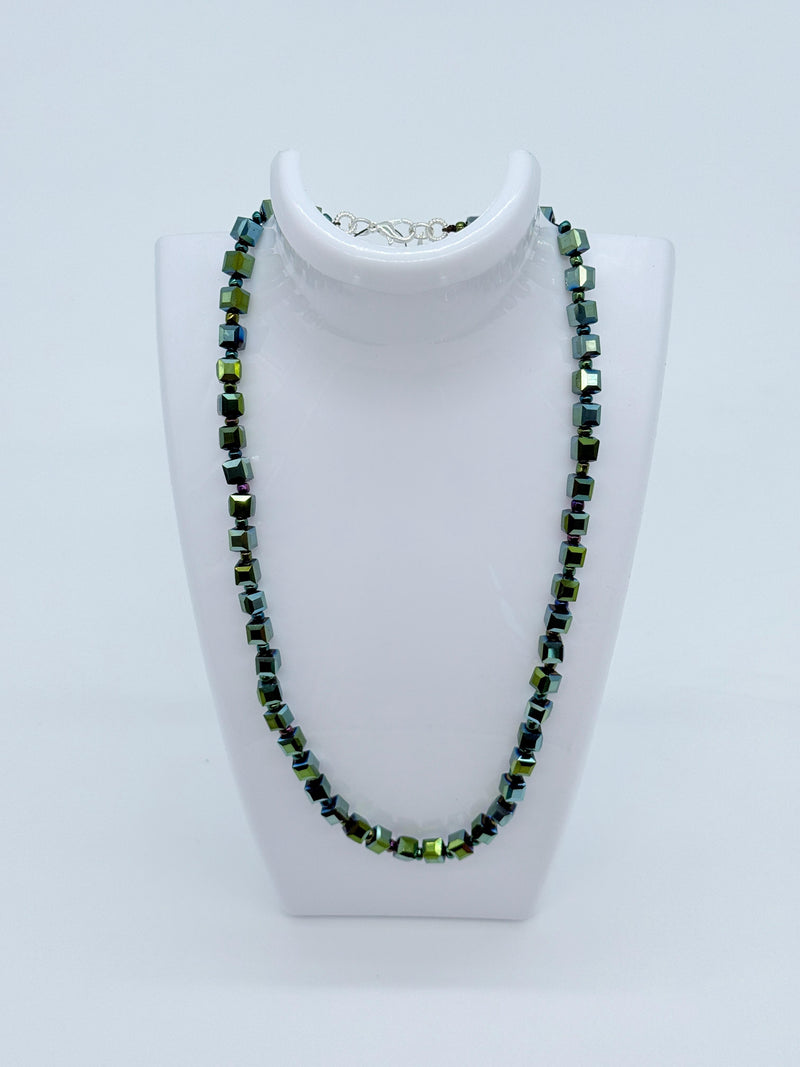 Small Crystal Cube Bead Necklace – Modern Classic Sparkle